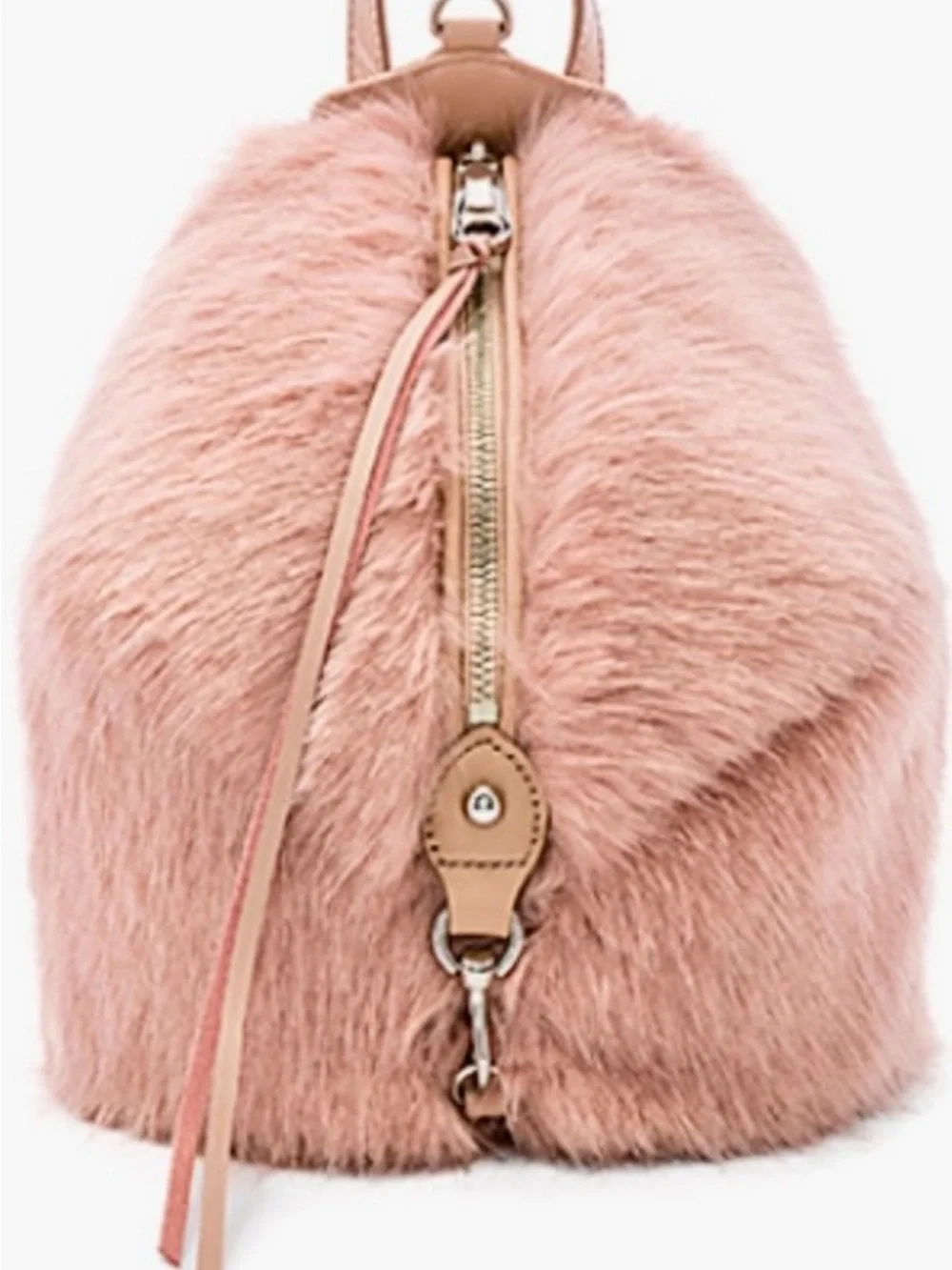 Rebecca Minkoff Blush Pink Faux Fur Sling Backpack